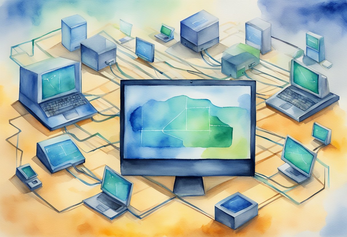 A network of interconnected devices with strong security measures to prevent DDoS attacks