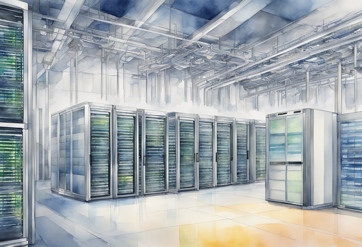 A dynamic network of servers and cooling systems optimized by artificial intelligence for energy efficiency in a data center