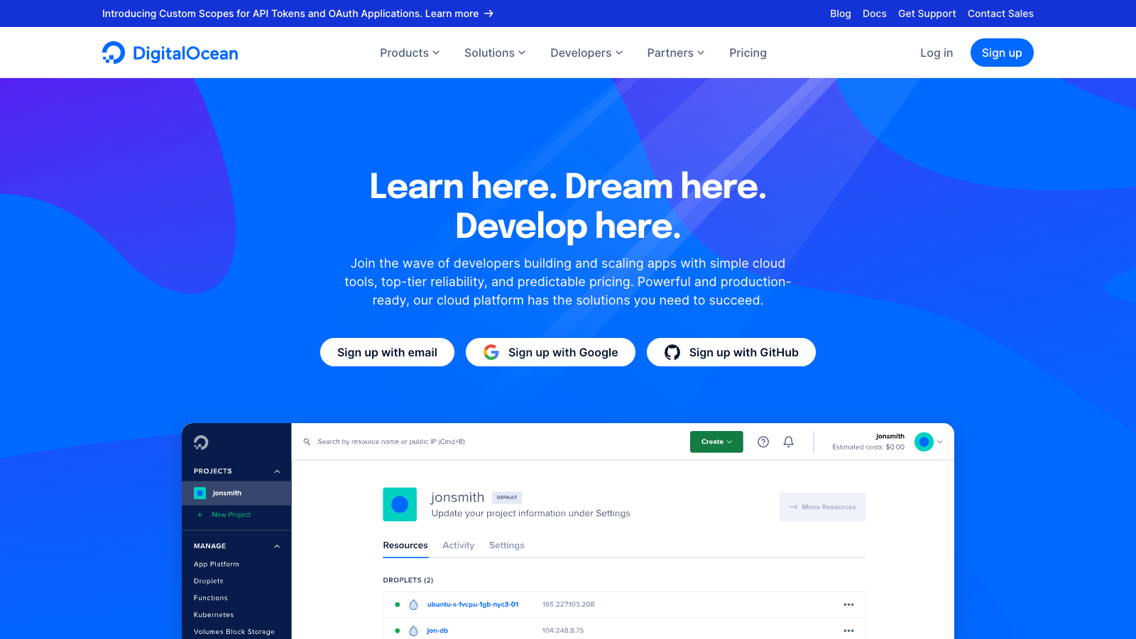 webhosting digitalocean